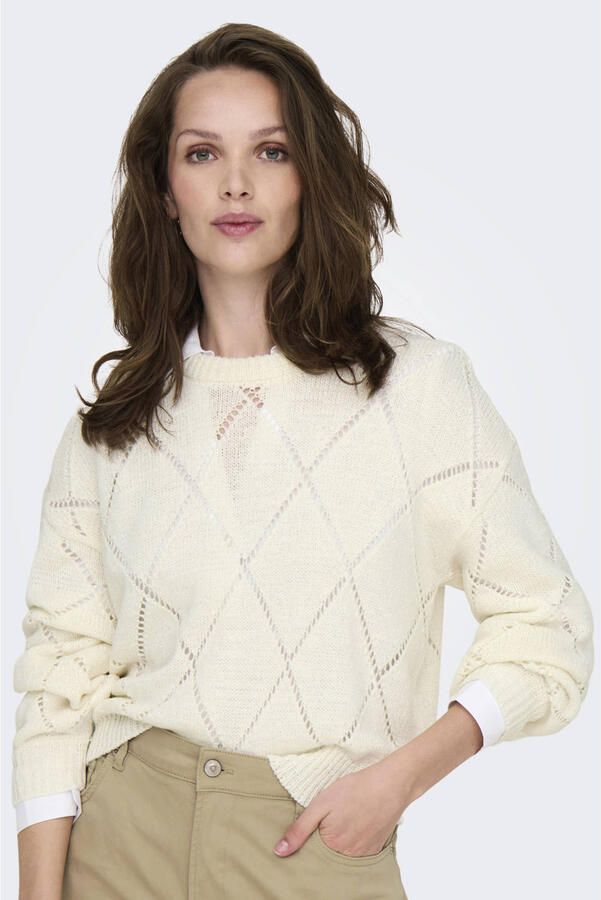 Only Comfort fit gebreide pullover met broderie anglaise model 'GEENAS' - Foto 2
