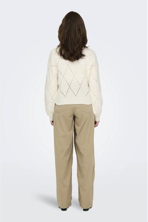 Only Comfort fit gebreide pullover met broderie anglaise model 'GEENAS'