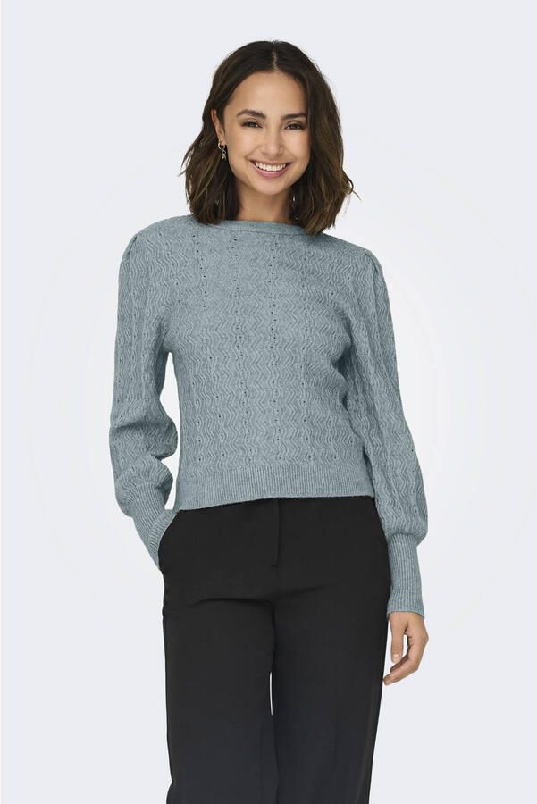 Only Trui met ronde hals ONLKATIA LS STRUC PUFF ONECK CC KNT - Foto 1