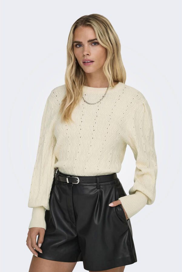 Only Trui met ronde hals ONLKATIA LS STRUC PUFF ONECK CC KNT - Foto 2