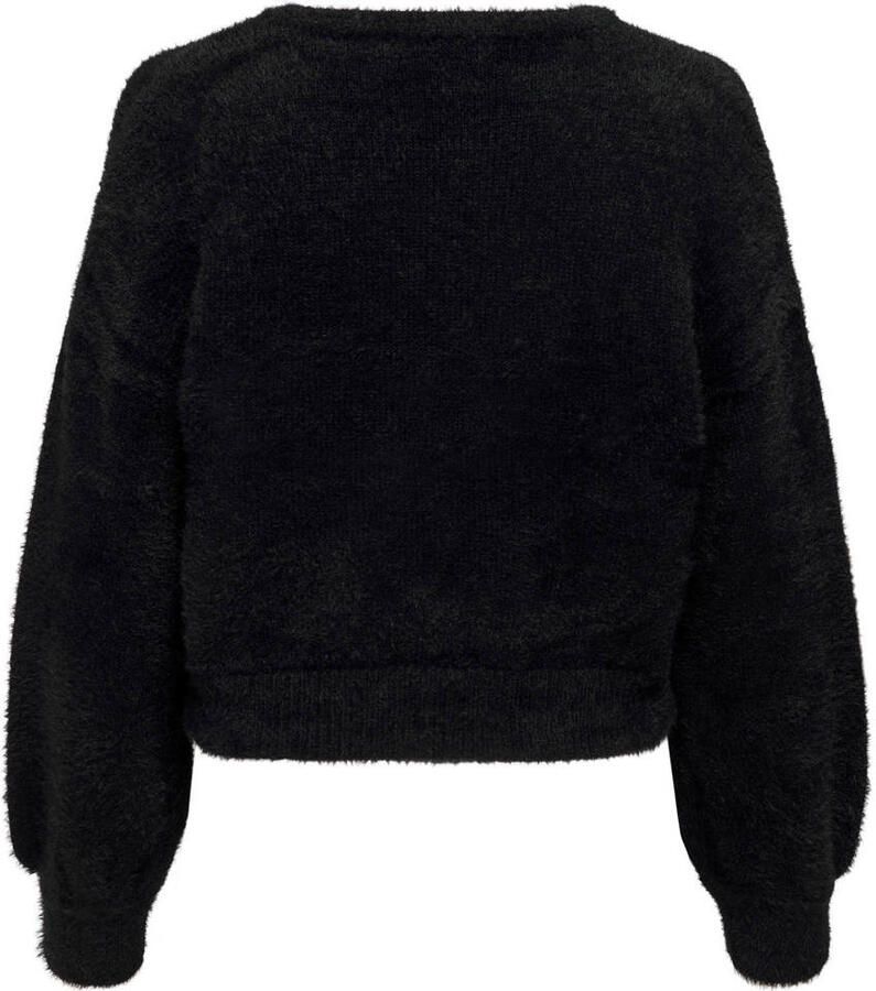 ONLY gestreepte trui ONLPIUMO zwart