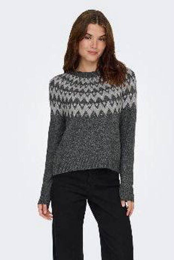Only Regular fit gebreide pullover met Noors motief model 'FRY'