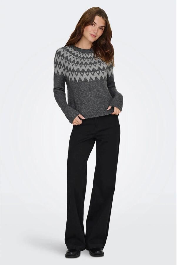 Only Regular fit gebreide pullover met Noors motief model 'FRY' - Foto 2