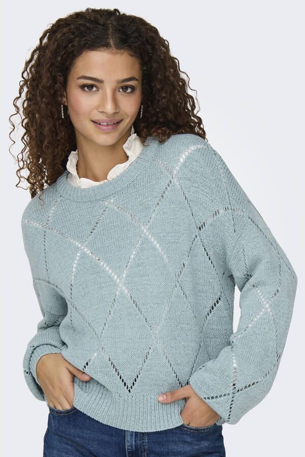 Only Comfort fit gebreide pullover met broderie anglaise model 'GEENAS' - Foto 2