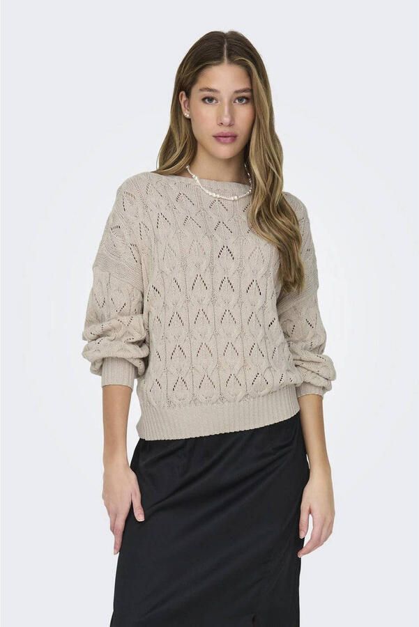 Only Relaxed fit gebreide pullover met kabelpatroon model 'BRYNN' - Foto 2