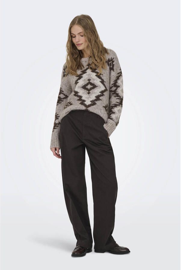 ONLY trui met wol grijs gebreid - Foto 2