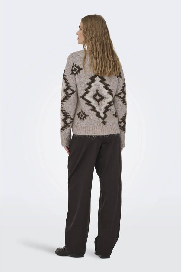 ONLY trui met wol grijs gebreid - Foto 3
