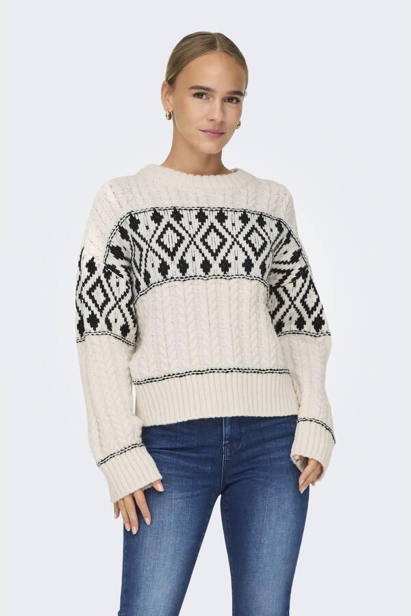 Only Regular fit gebreide pullover met ribboorden model 'MARENT'