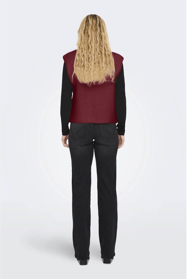 ONLY vest gebreid donkerrood