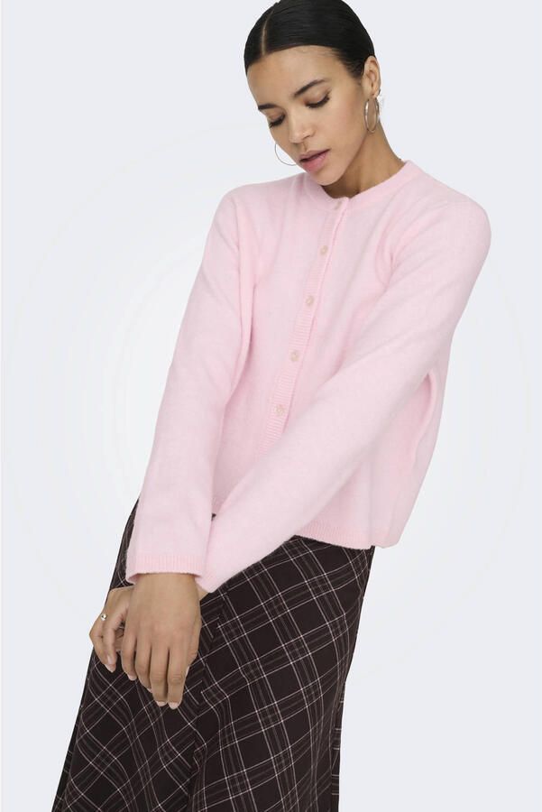 Only Regular fit gebreid jack met enkele knoopsluiting model 'SIMONI' - Foto 3