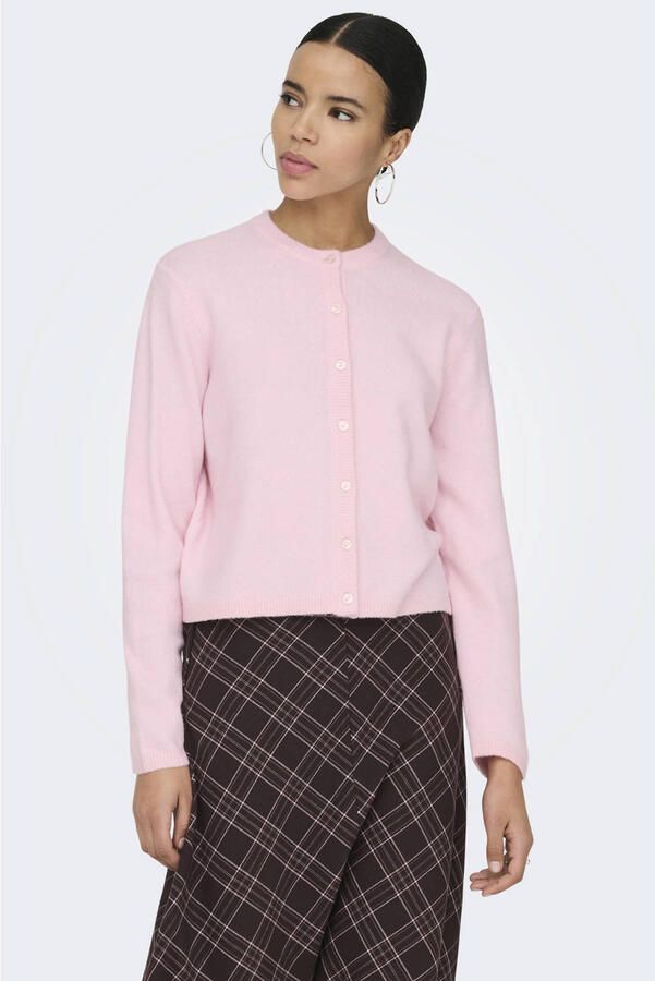 Only Regular fit gebreid jack met enkele knoopsluiting model 'SIMONI'