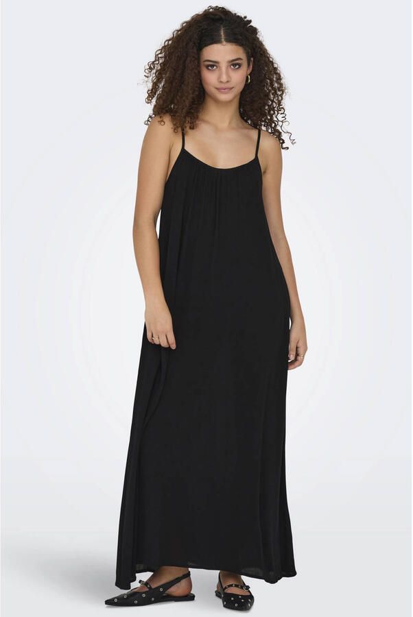 ONLY viscose maxi halterjurk zwart