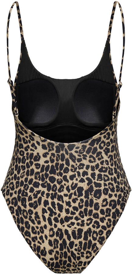 ONLY voorgevormd badpak met panterprint beige zwart - Foto 2
