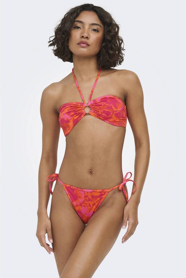 ONLY voorgevormde bikini set met print rood oranje roze - Foto 2