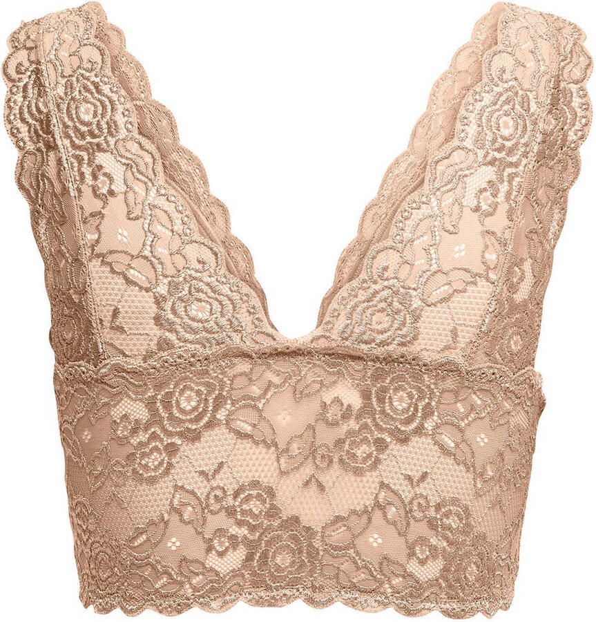 Only Kanten top ONLCHLOE – Kanten-bh met gevoerde cups en stretch regular fit vrouwelijk kant synthetische vezel v-hals - Foto 1