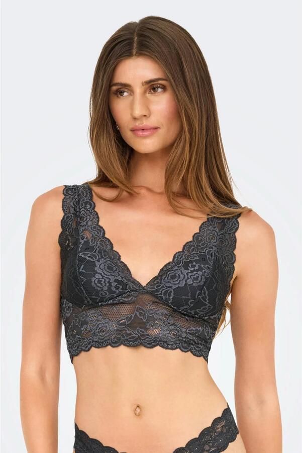 Only Kanten top ONLCHLOE – Kanten-bh met gevoerde cups en stretch regular fit vrouwelijk kant synthetische vezel v-hals - Foto 2