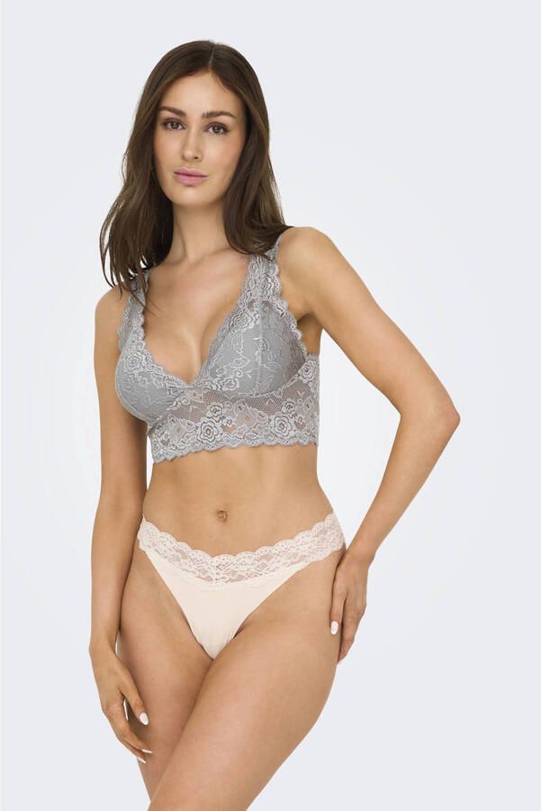 ONLY voorgevormde bralette ONLCHLOE grijs