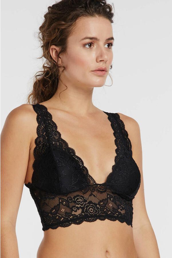 Only Kanten top ONLCHLOE – Kanten-bh met gevoerde cups en stretch regular fit vrouwelijk kant synthetische vezel v-hals - Foto 4