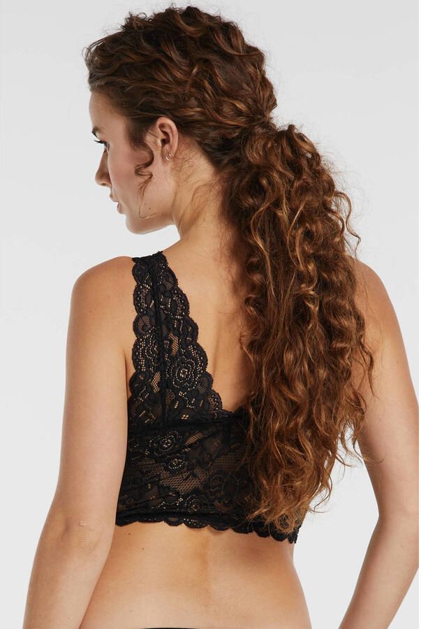 Only Kanten top ONLCHLOE – Kanten-bh met gevoerde cups en stretch regular fit vrouwelijk kant synthetische vezel v-hals - Foto 3