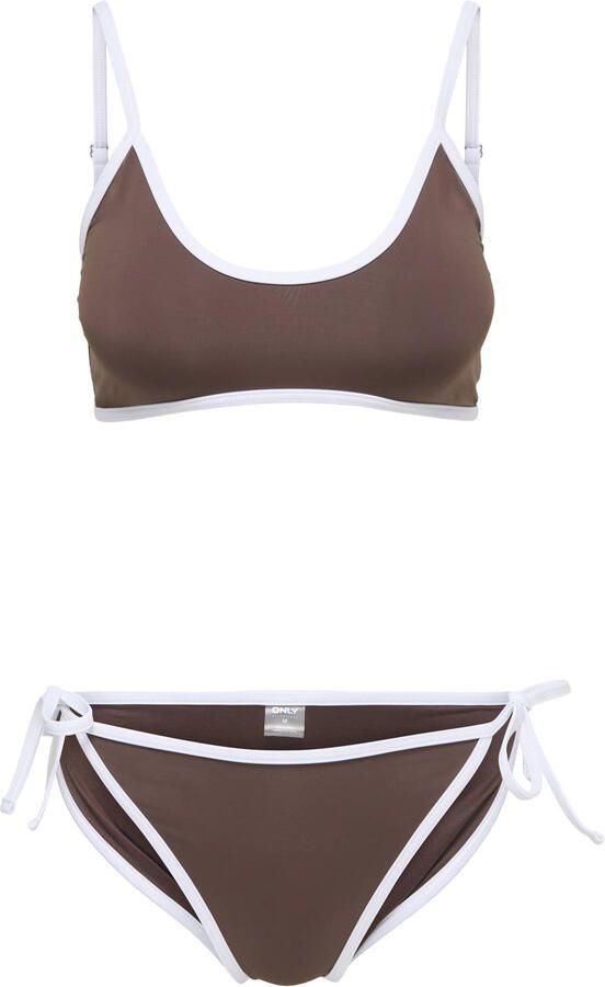 ONLY voorgevormde crop bikini set bruin