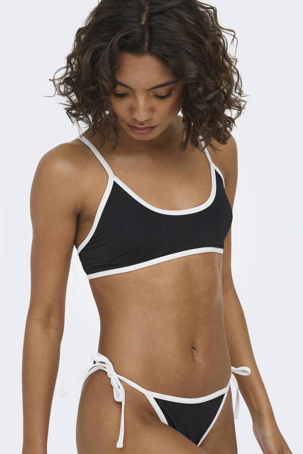 ONLY voorgevormde crop bikini set met strik zwart - Foto 2