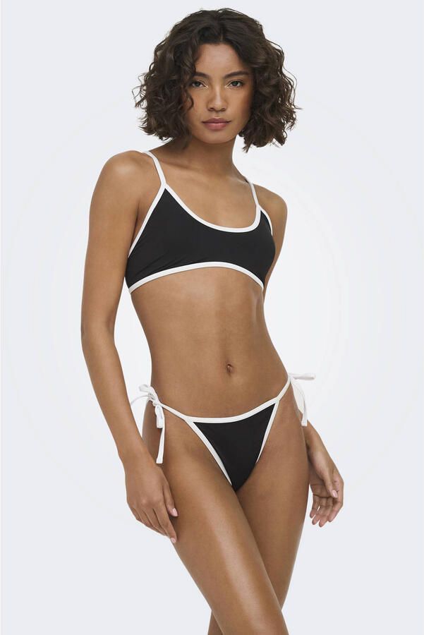 ONLY voorgevormde crop bikini set met strik zwart - Foto 3