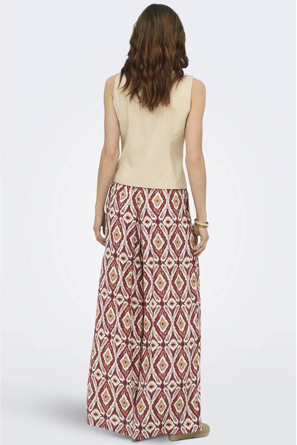 ONLY wide leg broek met print donkerrood - Foto 2