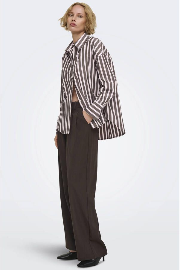 ONLY wide leg casual broek bruin - Foto 2