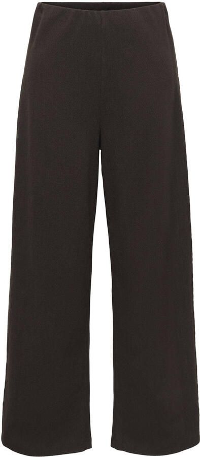 ONLY wide leg casual broek donkerbruin