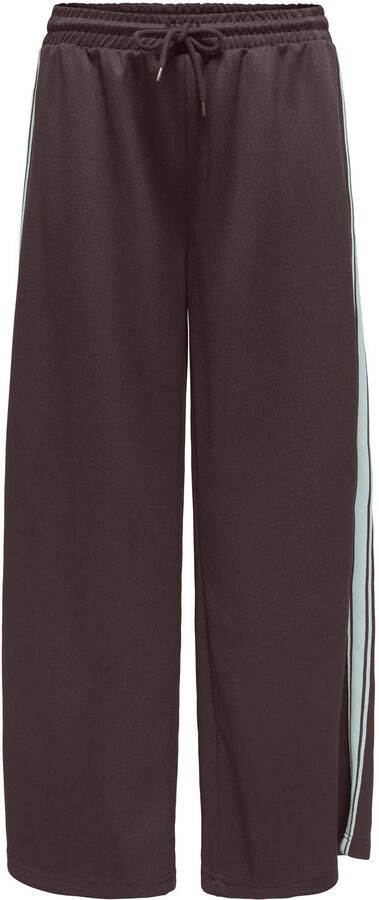 ONLY wide leg casual gestreepte broek bruin - Foto 2