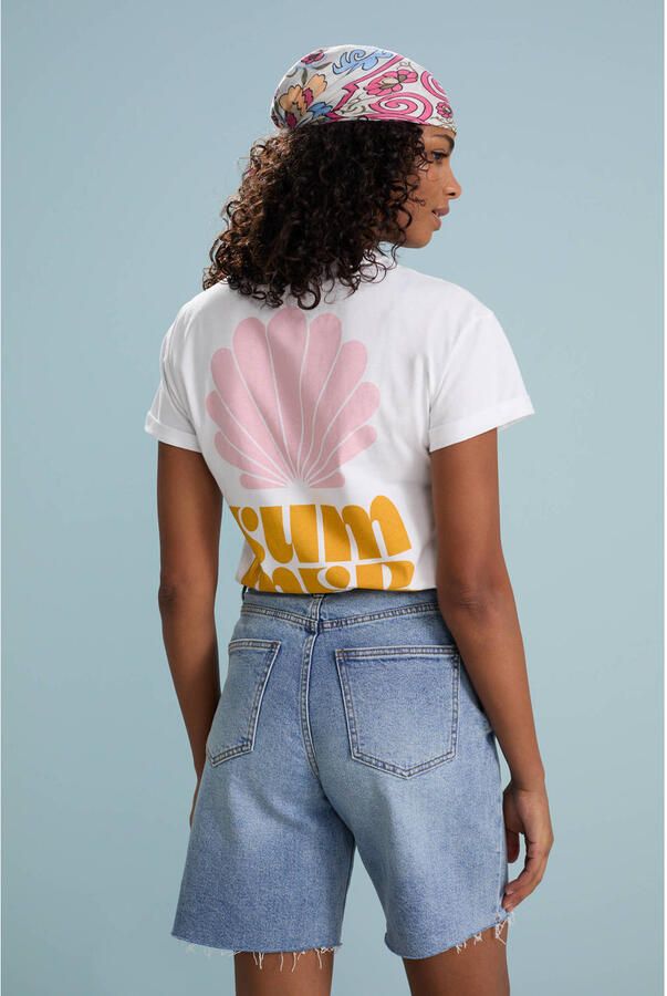 ONLY wide leg high waist denim short light blue denim - Foto 3