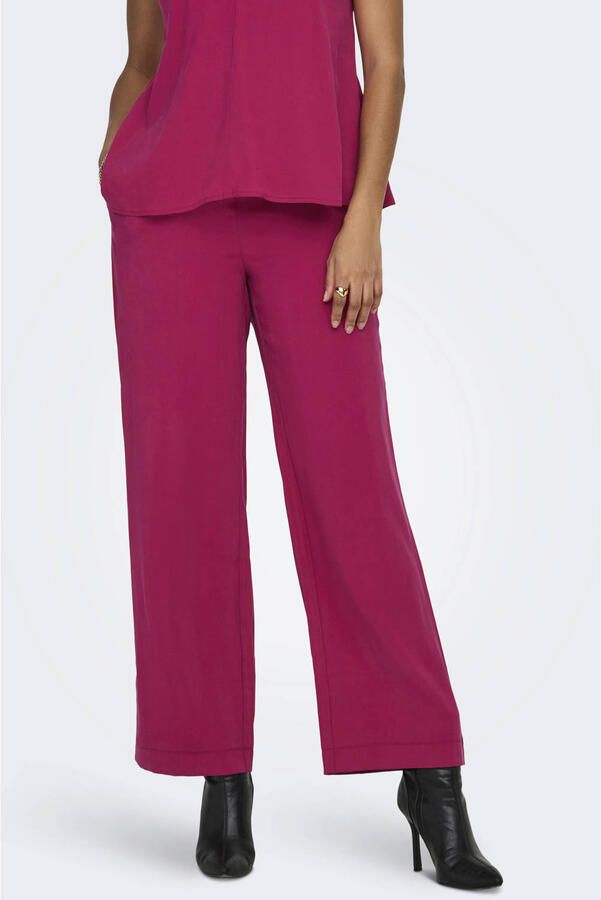 ONLY wide leg high waist broek roze
