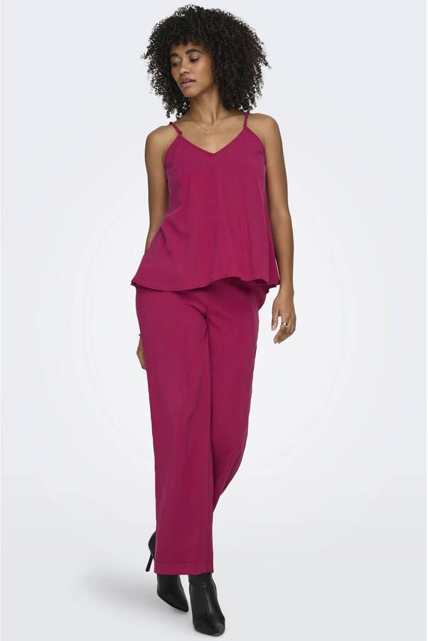 ONLY wide leg high waist broek roze - Foto 2