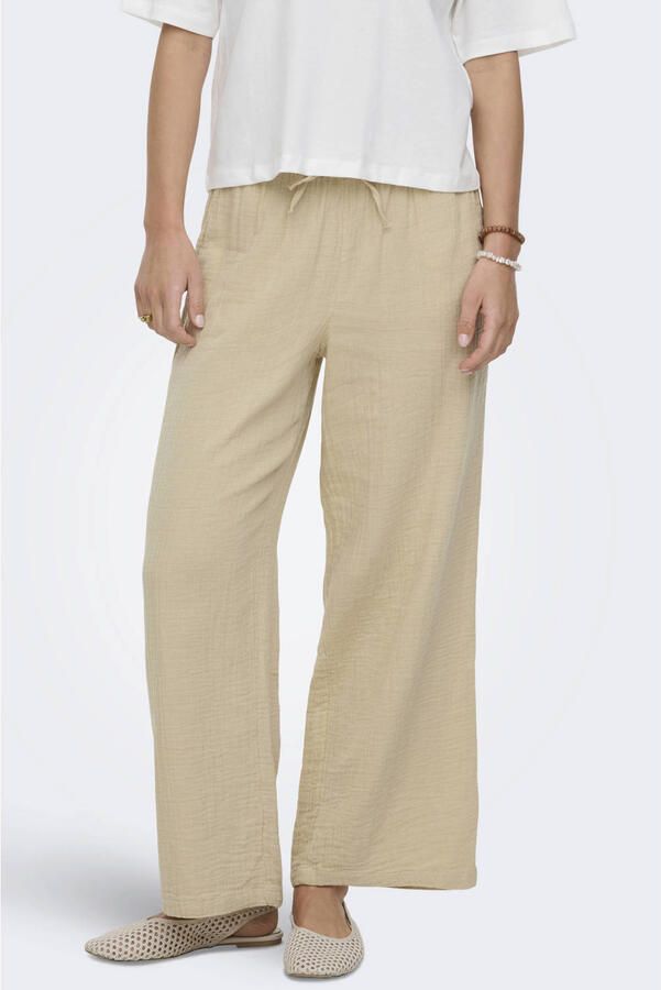 Only Regular fit stoffen broek in kreuklook model 'THYRA'