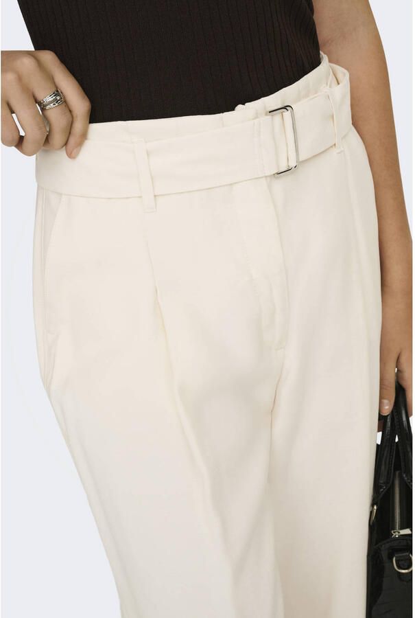 ONLY wide leg high waist casual broek ecru - Foto 2