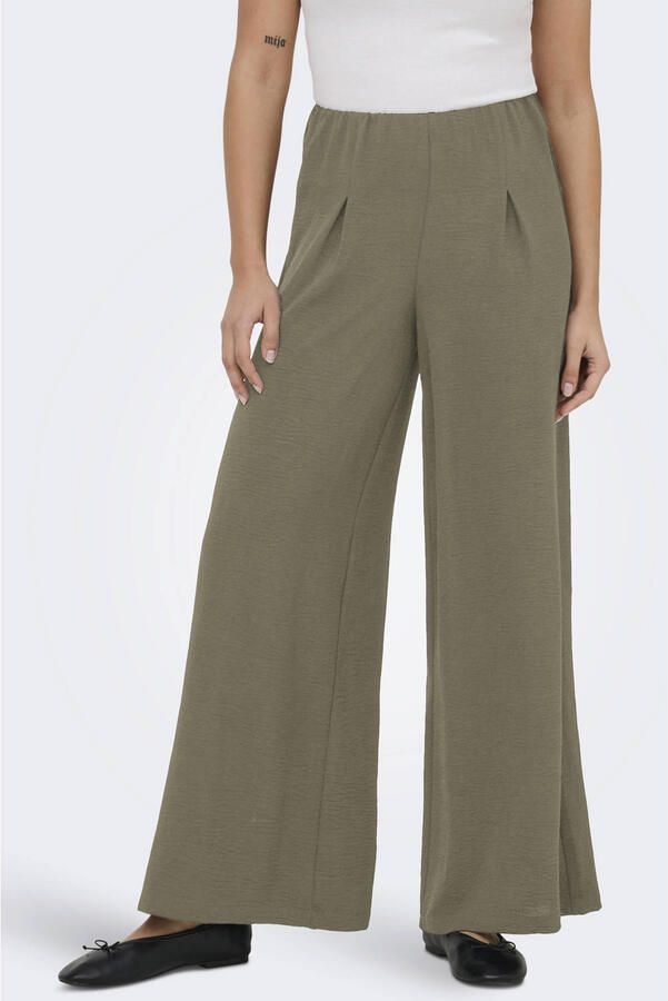 ONLY wide leg high waist casual broek groen