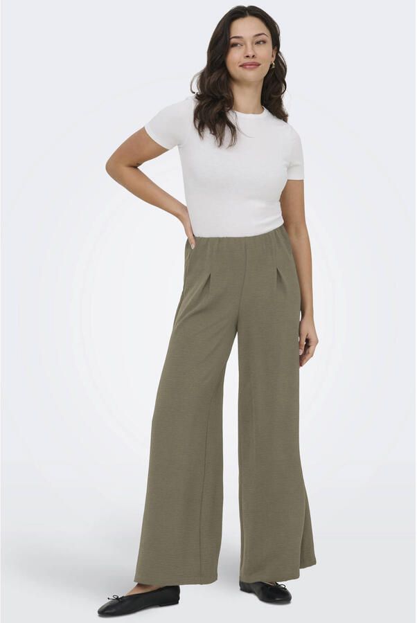 ONLY wide leg high waist casual broek groen - Foto 2