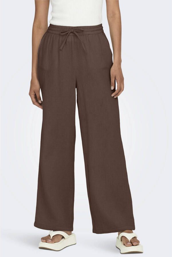 ONLY wide leg high waist casual broek