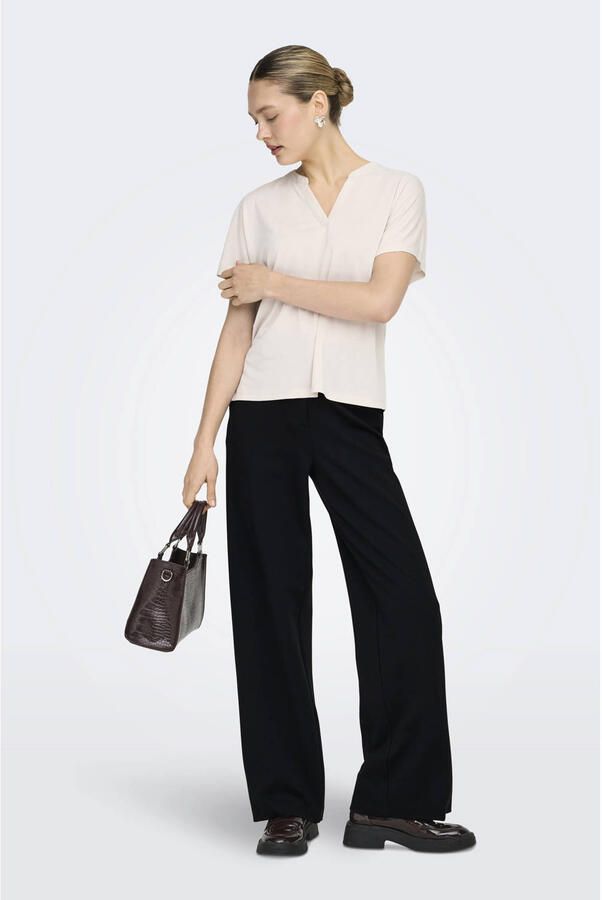 ONLY wide leg high waist casual broek zwart - Foto 3