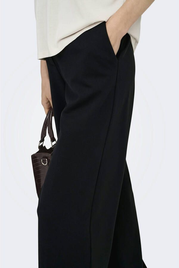 ONLY wide leg high waist casual broek zwart - Foto 3