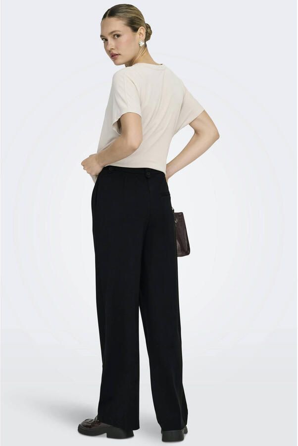 ONLY wide leg high waist casual broek zwart - Foto 2
