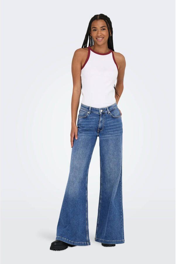 ONLY wide leg jeans dark blue denim - Foto 3