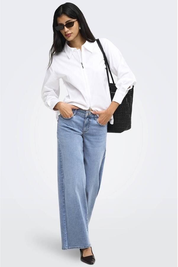 ONLY wide leg jeans light blue denim - Foto 3