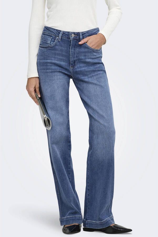 ONLY wide leg jeans middelblauw