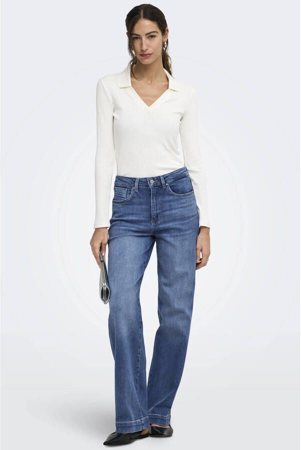 ONLY wide leg jeans middelblauw - Foto 2