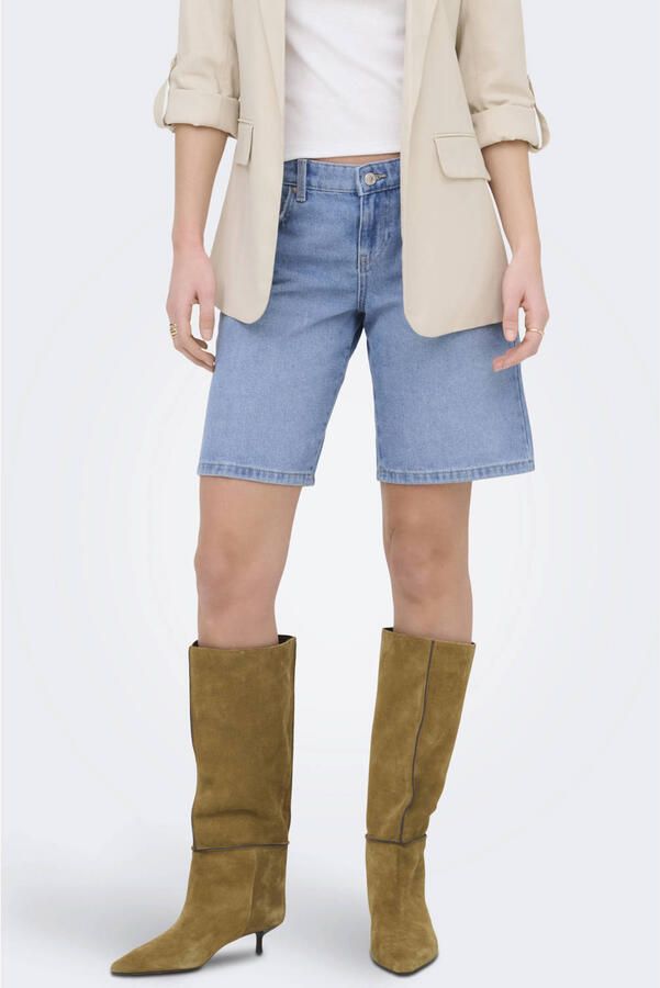 ONLY wide leg low waist denim short light blue denim