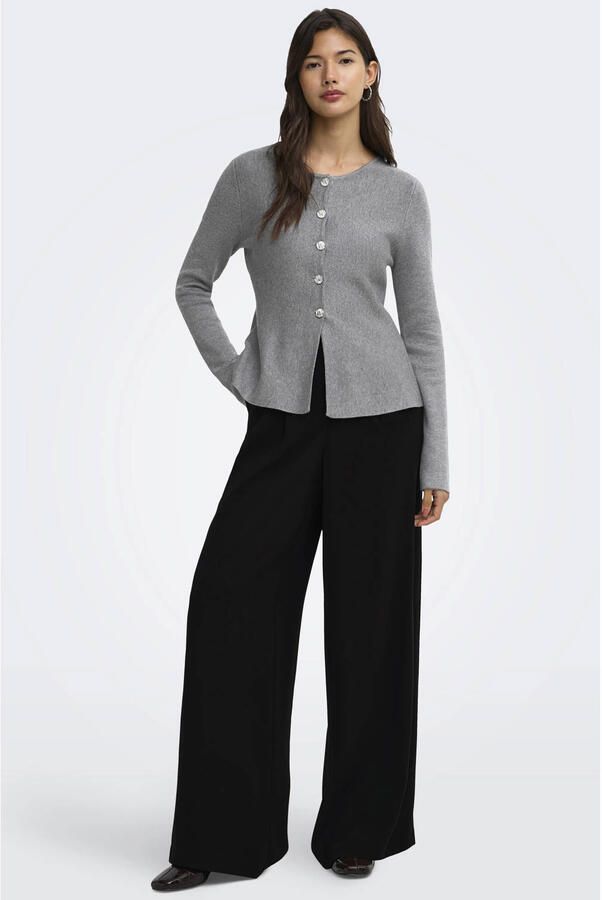 ONLY wide leg pantalon met plooien zwart - Foto 3