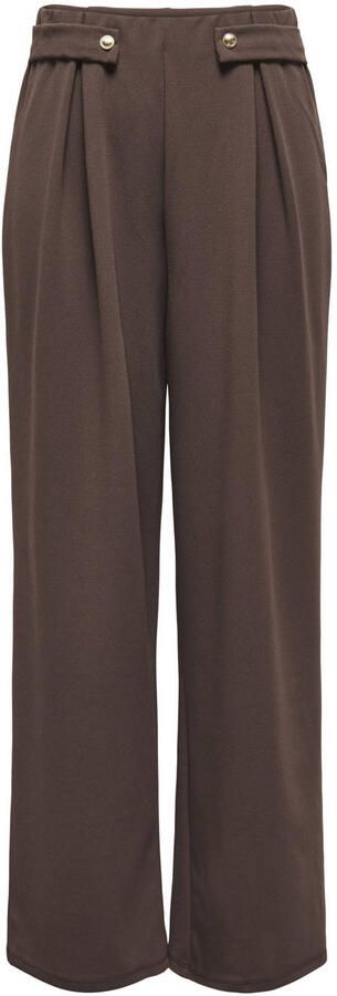 ONLY wide leg regular waist casual broek bruin