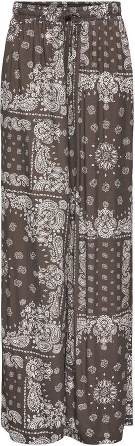 ONLY wide leg regular waist casual broek bruin