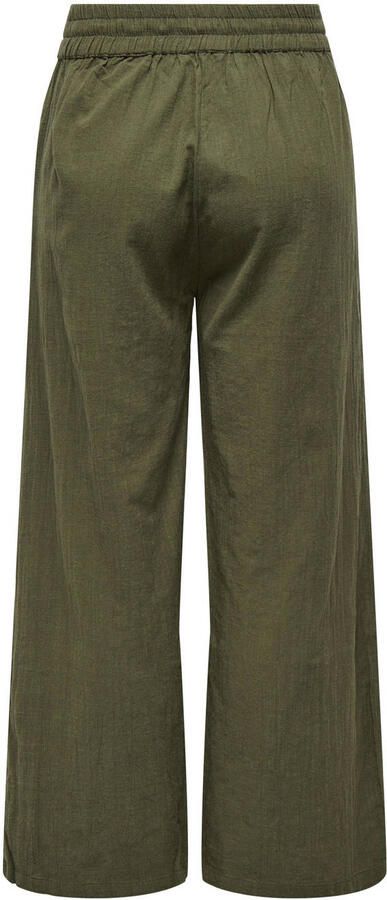 ONLY wide leg regular waist casual broek donkergroen - Foto 3